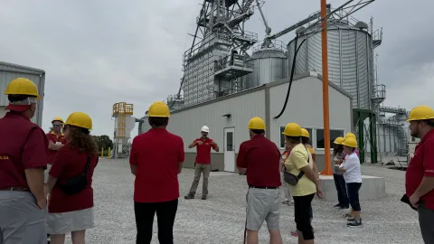 Council members get an orientation to the Kent Feed Mill and and Grain Science Complex.