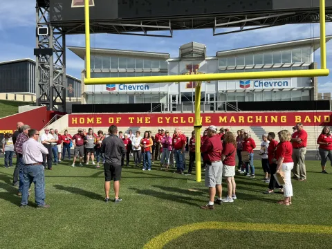 Manager of Turf, Grounds and Custodial Operations Joe Hill shares information about the turf on MidAmerican Energy Field at Jack Trice Stadium