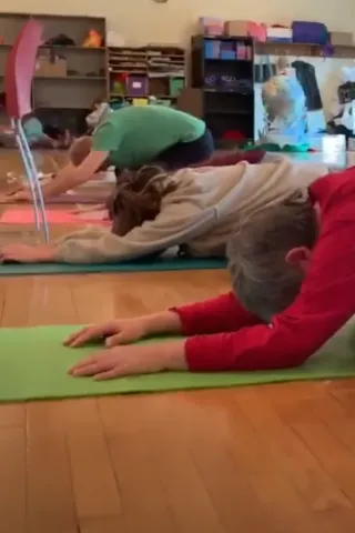 senior citizens doing yoga